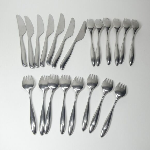 Lauffer Towle Design 2 Stainless Japan 21pc Flatware Lot Forks 18/8 MCM Vintage - Picture 11 of 15